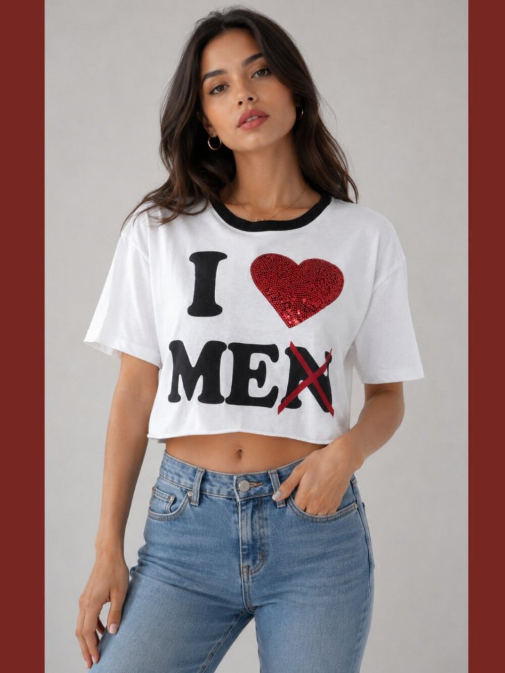 NWT I love Me Short Sleeve Cropped Top (Size S)